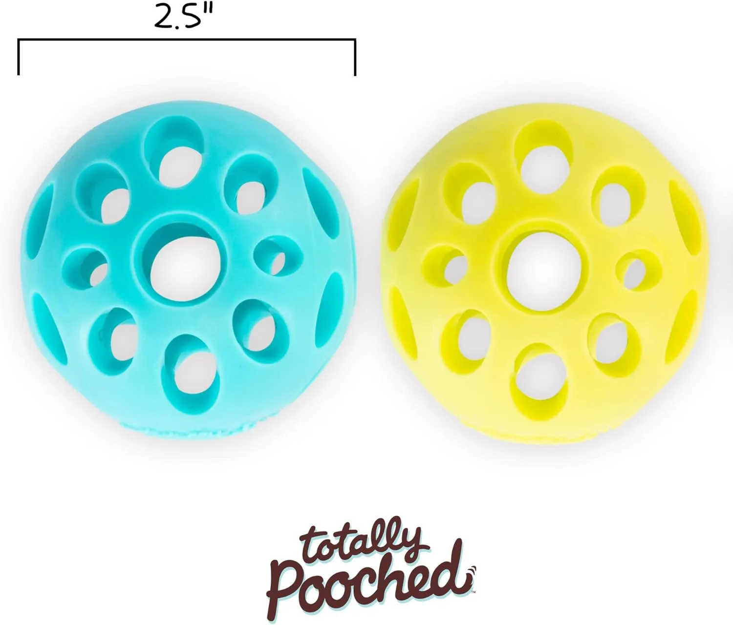 Messy Mutts Totally Pooched Huff'n Puff Ball | 2.5 TPR Puzzle Ball for Dogs | 2-in-1 Durable Interactive Toy and Tooth Cleaner | Green