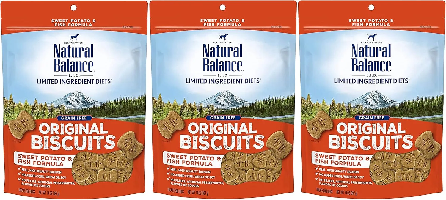 Natural Balance L.I.T. Sweet Potato and Fish Formula Dog Treats for Dogs - 3-Pack, 14oz