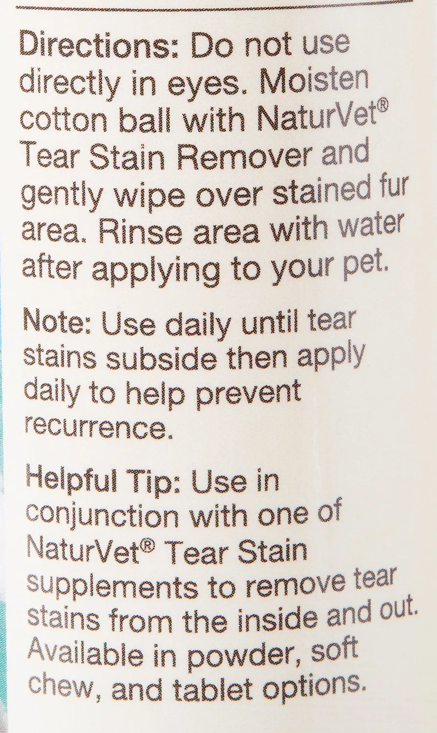 NaturVet Tear Stain Remover Dog & Cat Liquid Topical Formula