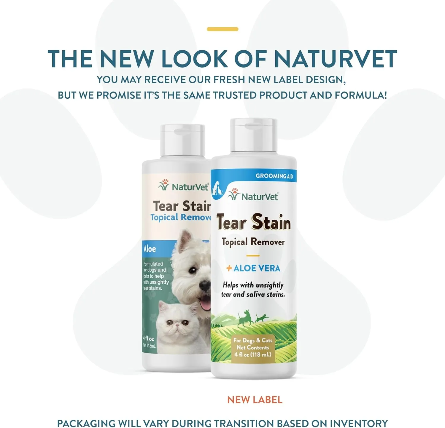 NaturVet  Tear Stain Topical Remover Plus Aloe  4 oz | Eliminates Unsightly Tear & Saliva Stains | Gentle, Water-Based Formula | for Dogs & Cats
