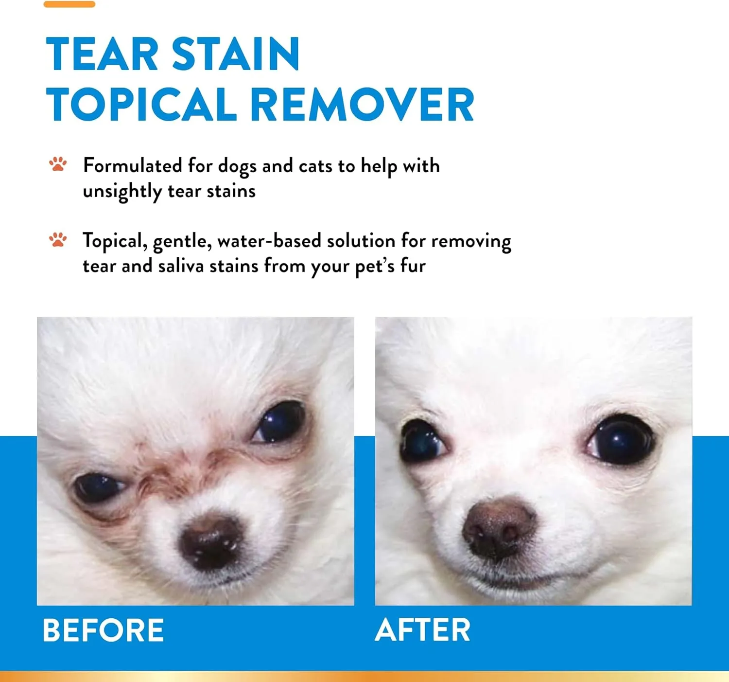 NaturVet  Tear Stain Topical Remover Plus Aloe  4 oz | Eliminates Unsightly Tear & Saliva Stains | Gentle, Water-Based Formula | for Dogs & Cats
