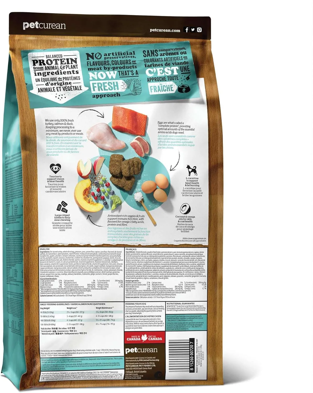 Now Fresh Grain-Free, Dry Dog Food, Real Meat and Fish, Turkey, Salmon and Duck Large Breed Adult Recipe, 25 lb Bag
