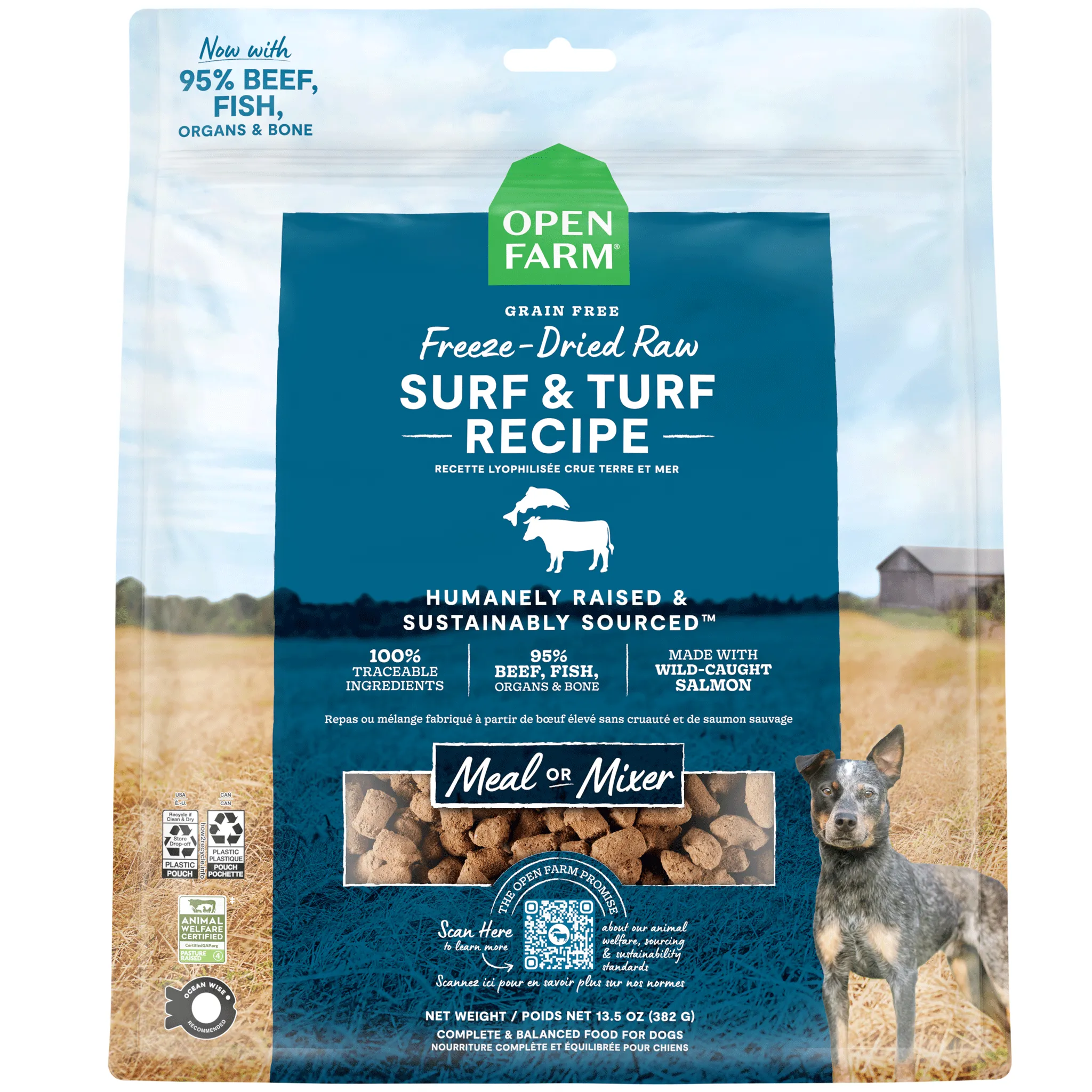 Open Farm Freeze-Dried Raw Surf & Turf Dog Food  - 13.5oz