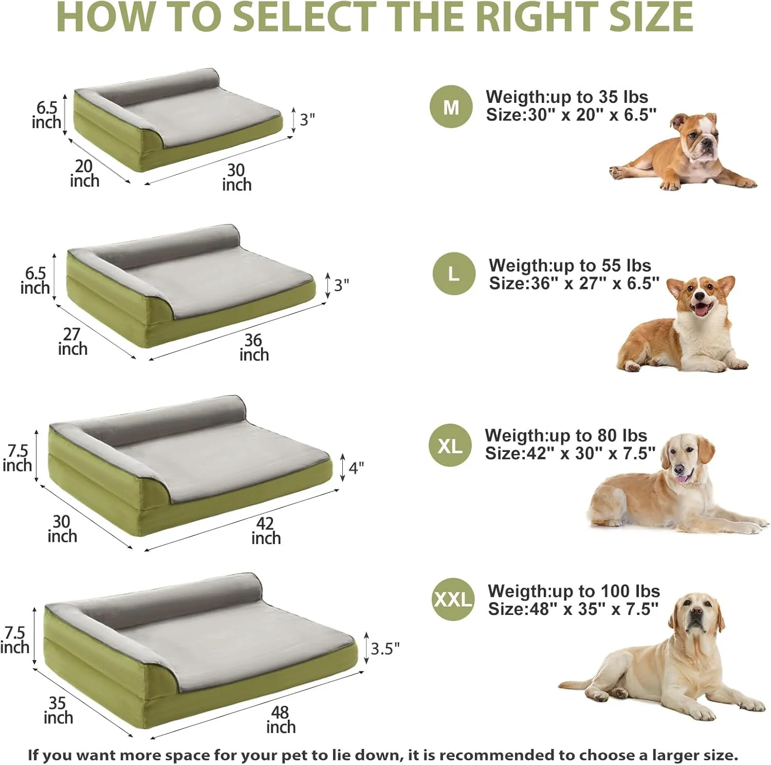 Orthopedic Dog Beds for Extra Large Dogs - Waterproof Sofa Dog Bed with Removable Washable Cover, Waterproof Lining and Anti-Slip Bottom,Pet Bed