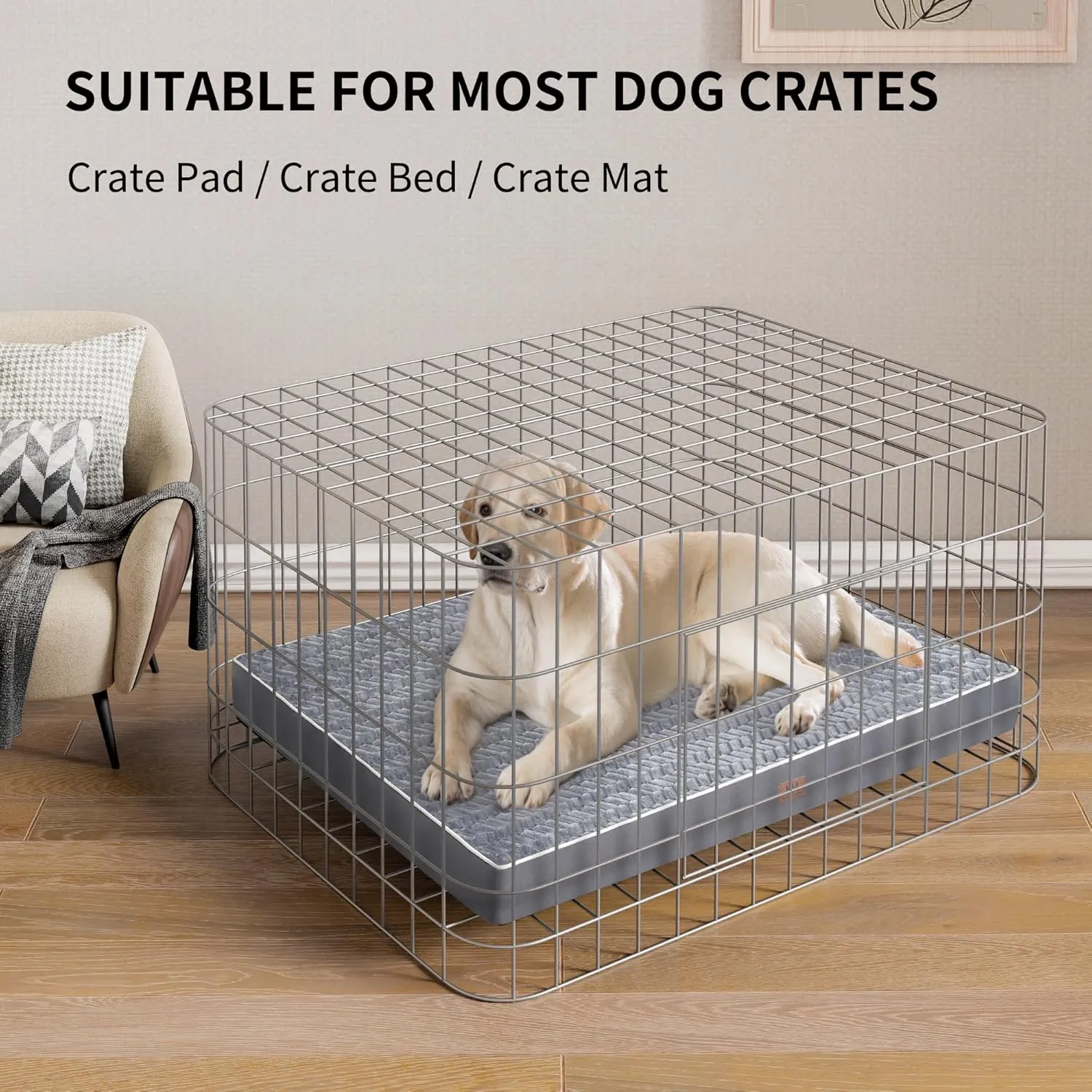 Orthopedic Dog Beds Large Sized Dog for Large Dogs with Removable Washable Cover &Anti-Slip Bottom,Dogs Mats for Crate