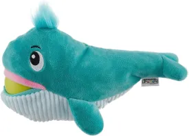 Outward Hound by Nina Ottosson Big Mouthz Interactive Plush Dog Puzzle with Treat Ball, Whale, Blue