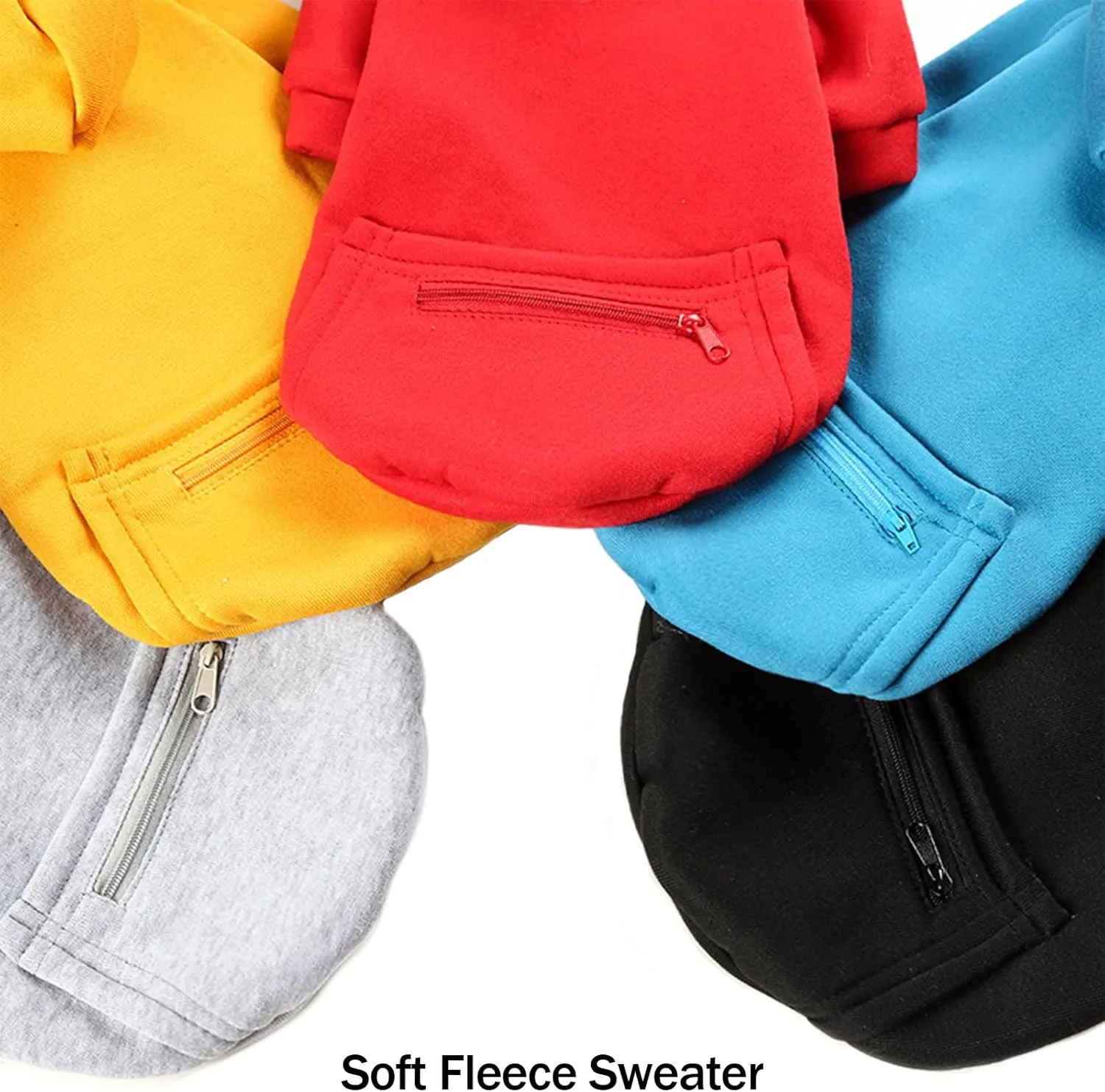 PETCARE Small Dog Sweater Hoodies Pet Yellow Hooded Soft Fleece Sweatshirts with Pocket Fall Winter Puppy Cat Sweaters Warm Clothes for Small Dogs Shih Tzu Yorkies French Bulldog Outfits Costume