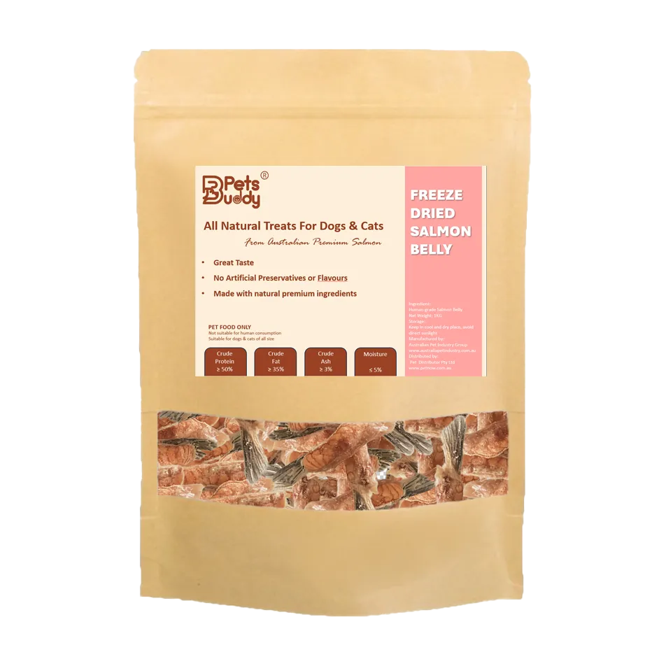 PETSBUDDY Freeze Dried Treat Salmon Belly 1kg