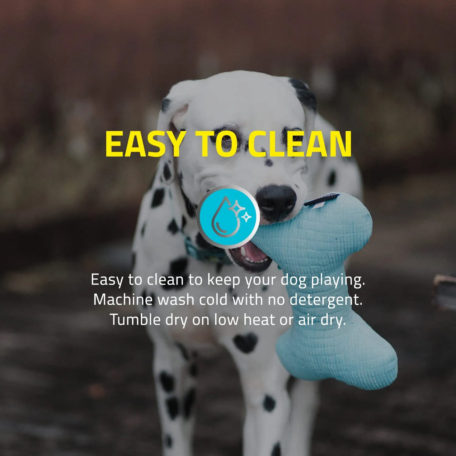 Playology Peanut Butter Scented Squeaky Bone Plush Dog Toy with Encapsiscent Technology - Medium