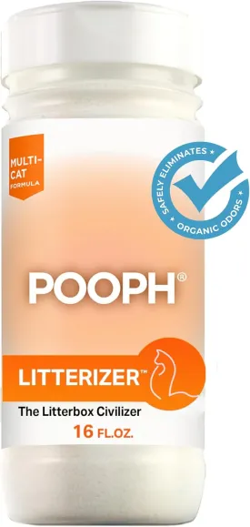 POOPH LITTERIZER  The Litter Box Civilizer Helps Cut Litter Cost in Half Eliminates Organic Odor On-Contact Absorbs And Helps Keep Litter Dry NO Fragrance NO Harsh Chemicals Safe Effective