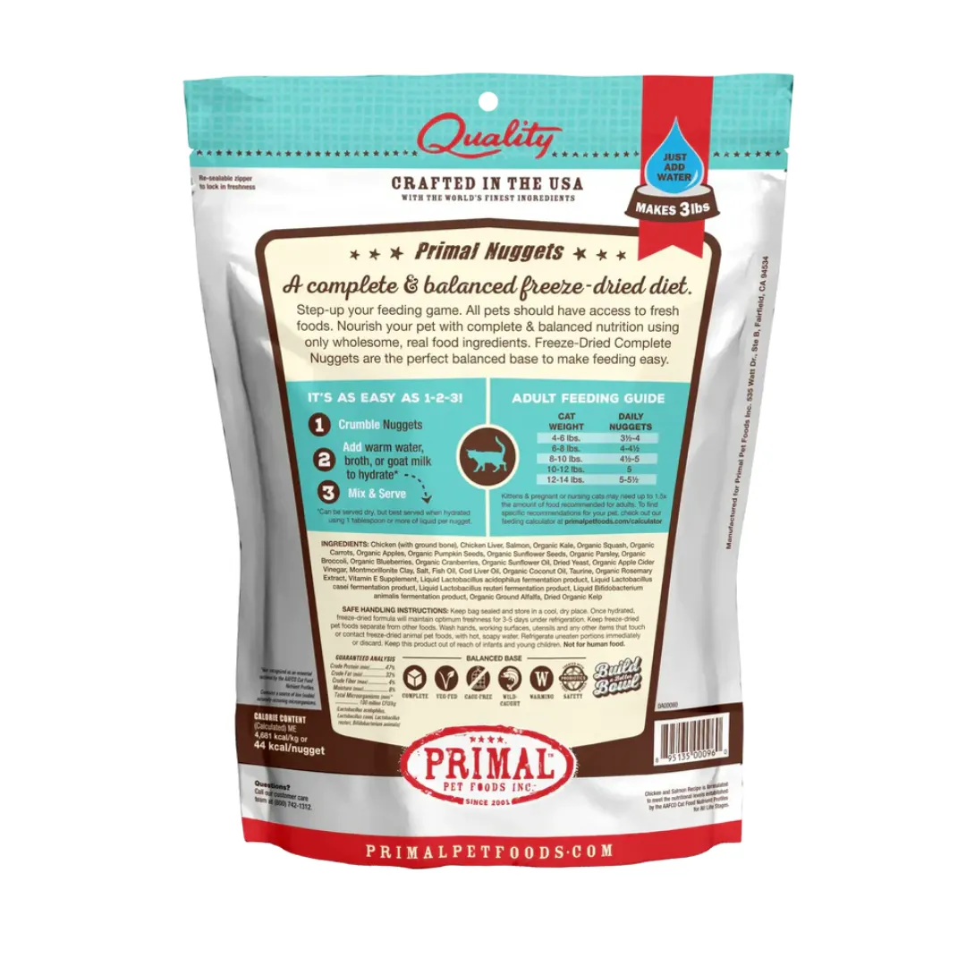 Primal Freeze Dried Raw Chicken & Salmon Cat Nuggets