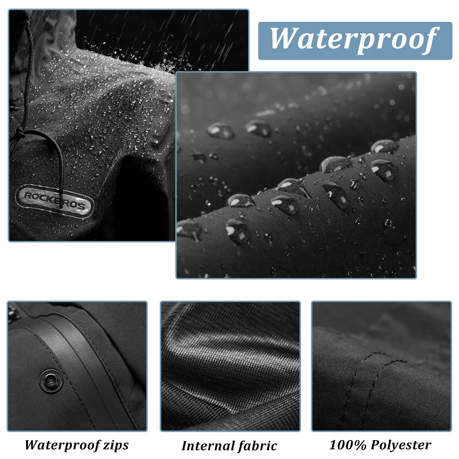 ROCKBROS Waterproof Raincoat & Overtrousers for Men Women with Reflective