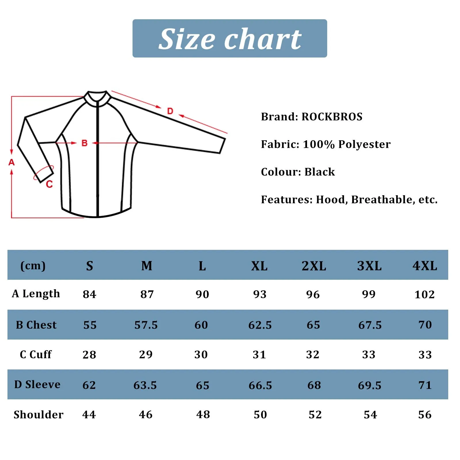 ROCKBROS Waterproof Raincoat & Overtrousers for Men Women with Reflective