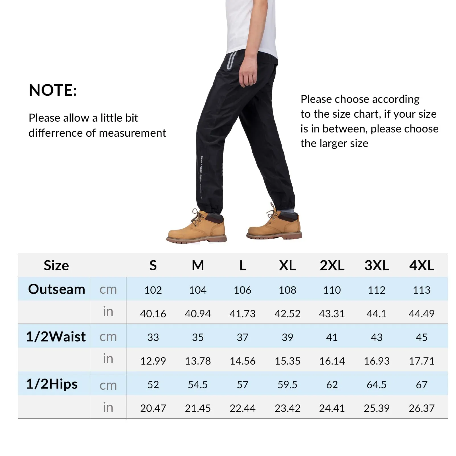 ROCKRBOS Waterproof Overtrousers for Men Women with Reflective