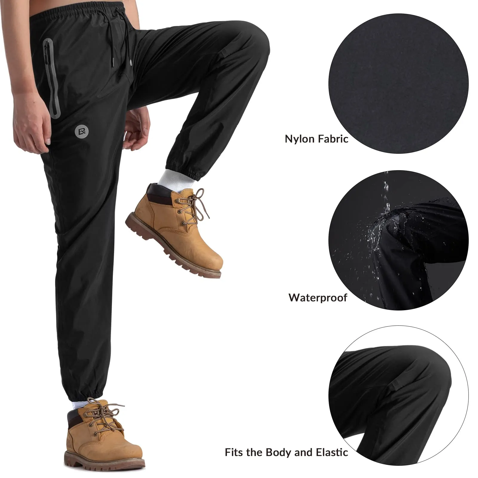 ROCKRBOS Waterproof Overtrousers for Men Women with Reflective