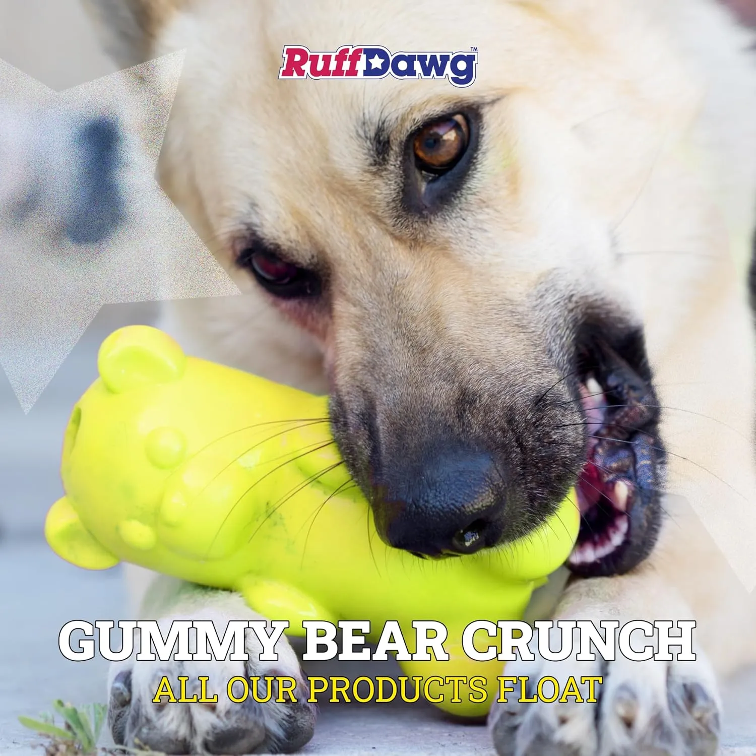 Ruff Dawg Gummy Bear Rubber Dog Toy Assorted Neon Colors