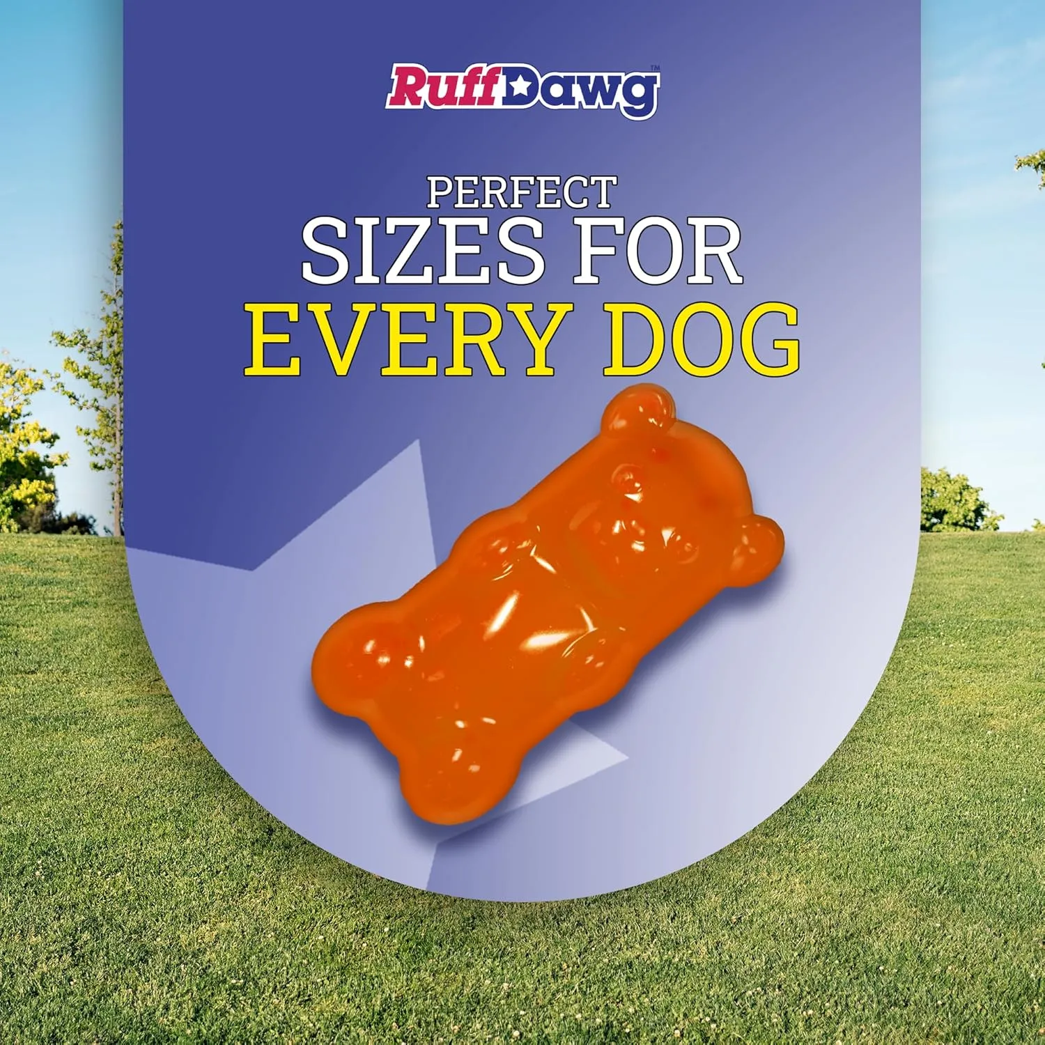 Ruff Dawg Gummy Bear Rubber Dog Toy Assorted Neon Colors