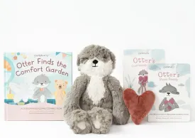 Slumberkins Separation Anxiety at School Set - Includes Otter's Comfort Garden & Family Book, Otter Kin Plush