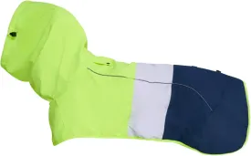 Spark Paws Dog Raincoat, Waterproof Windproof Rain Jacket, for Small Medium Large Extra Large Dogs, Reflective Breathable Full-Body Coverage Dry Suit - Neon White Navy Blue, S