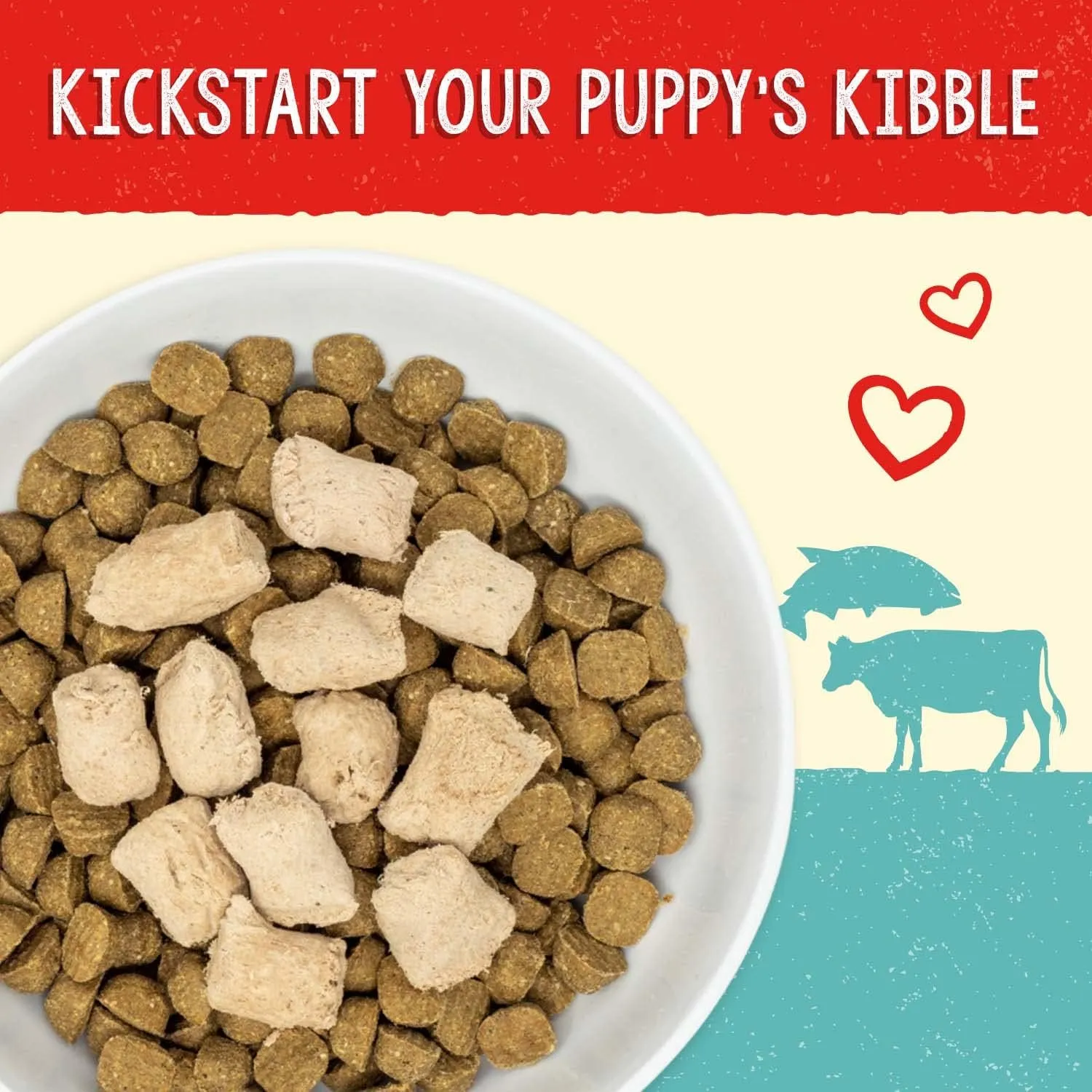Stella & Chewy's Freeze Dried Raw Meal Mixers  Crafted for Puppies  Grain Free, Protein Rich Perfectly Puppy Beef & Salmon Recipe  3.5 oz Bag