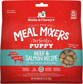 Stella & Chewy's Freeze Dried Raw Meal Mixers  Crafted for Puppies  Grain Free, Protein Rich Perfectly Puppy Beef & Salmon Recipe  3.5 oz Bag