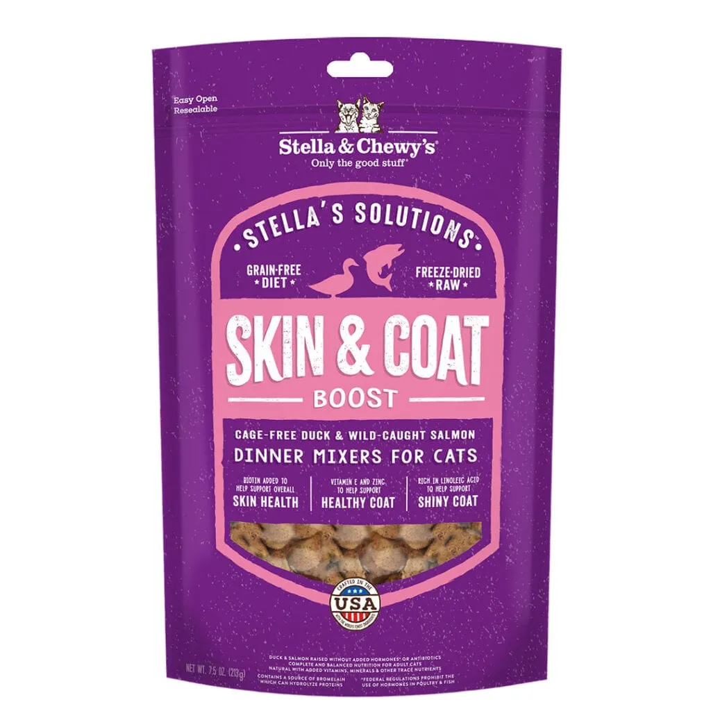Stella and Chewy - Freeze Dried Solutions Mixer for Cats - Salmon   Duck Skin & Coat Boost