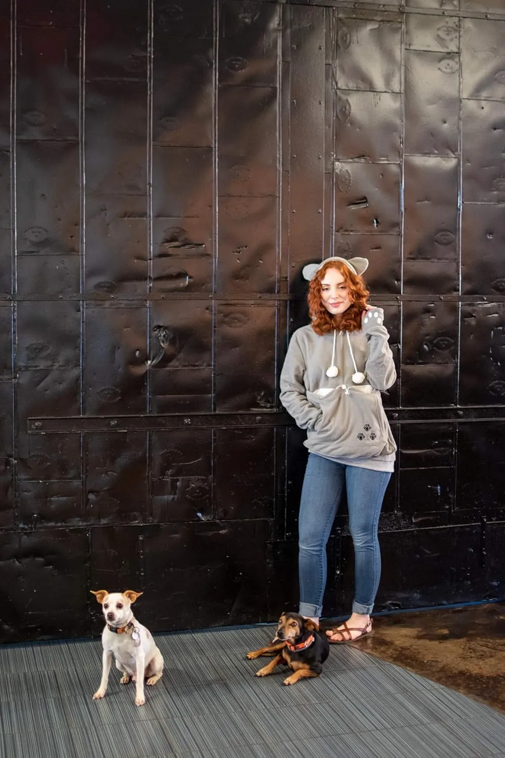 Unisex Big Pouch Hoodie Long Sleeve Pet Cat Dog Holder Carrier Sweatshirt