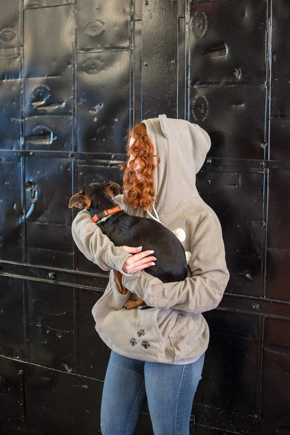Unisex Big Pouch Hoodie Long Sleeve Pet Cat Dog Holder Carrier Sweatshirt