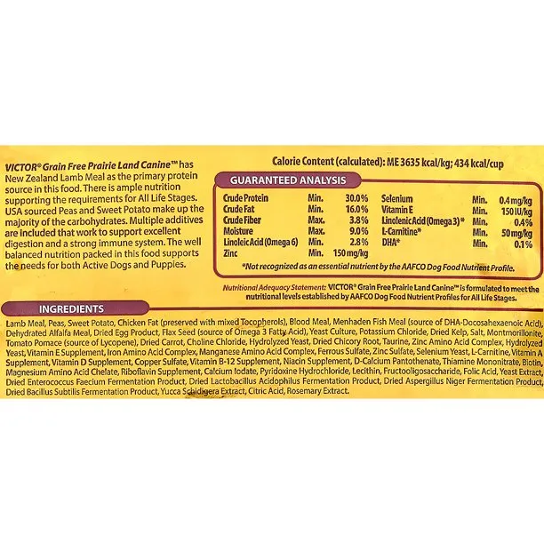 Victor Select Grain Free Lamb Meal & Sweet Potato Dry Dog Food
