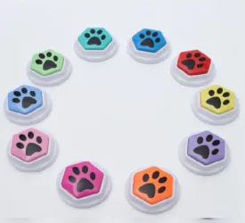 VIVK 4 Color Voice Recording Button, Dog Buttons for Communication Pet Training Buzzer, 30 Second Record & Playback, Funny Gift for Study Office Home, Talking Buttons for Dogs (4 Packs)