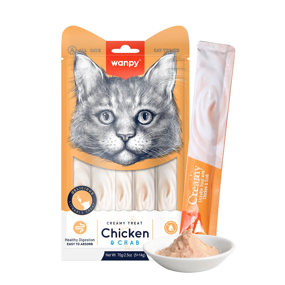 Wanpy Cat Treat Creamy Chicken & Crab 70g